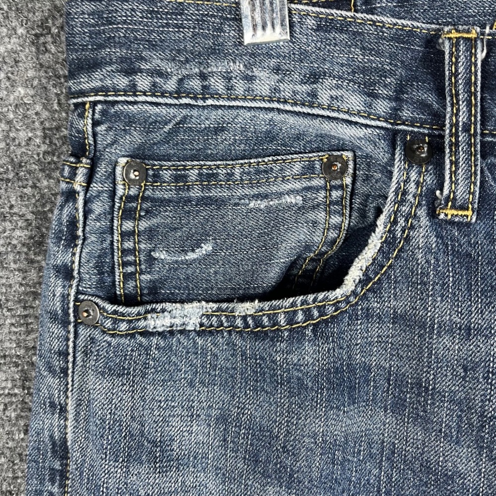 American Eagle Jeans Mens 33 Blue Distressed Straight Leg Medium Wash Denim - Picture 3 of 11
